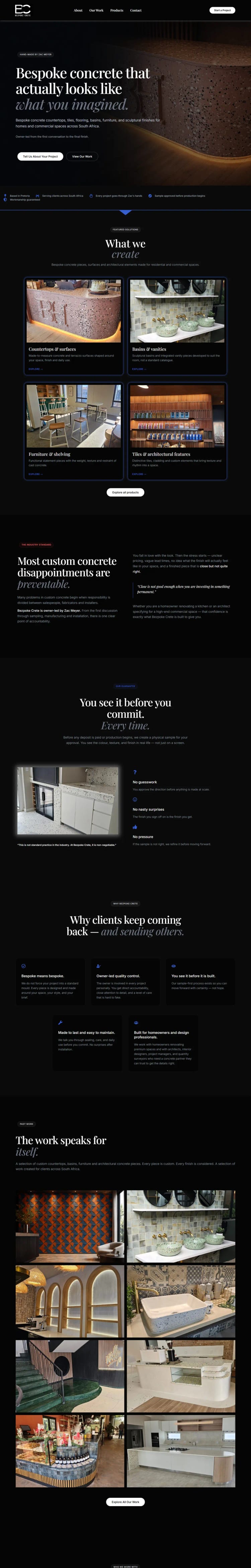 Bezpoke Crete website designed by Bernardi Media