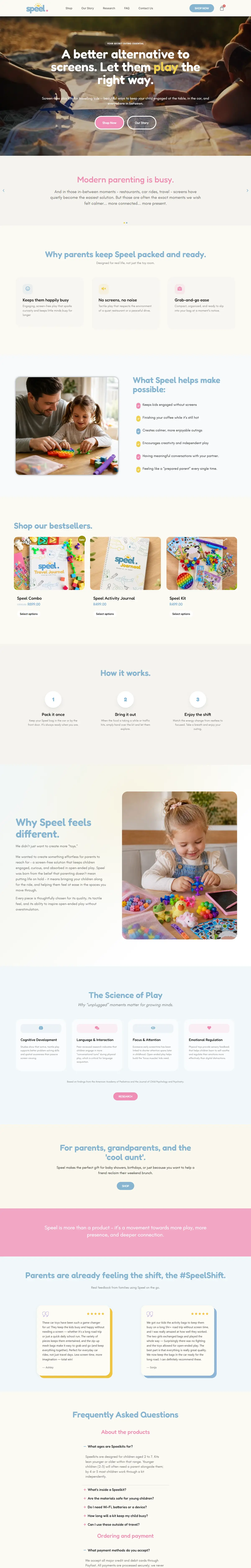 Speel e-commerce website designed by Bernardi Media